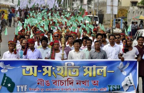 TYF, TSU protest Tiwpraland demand raised by IPFT